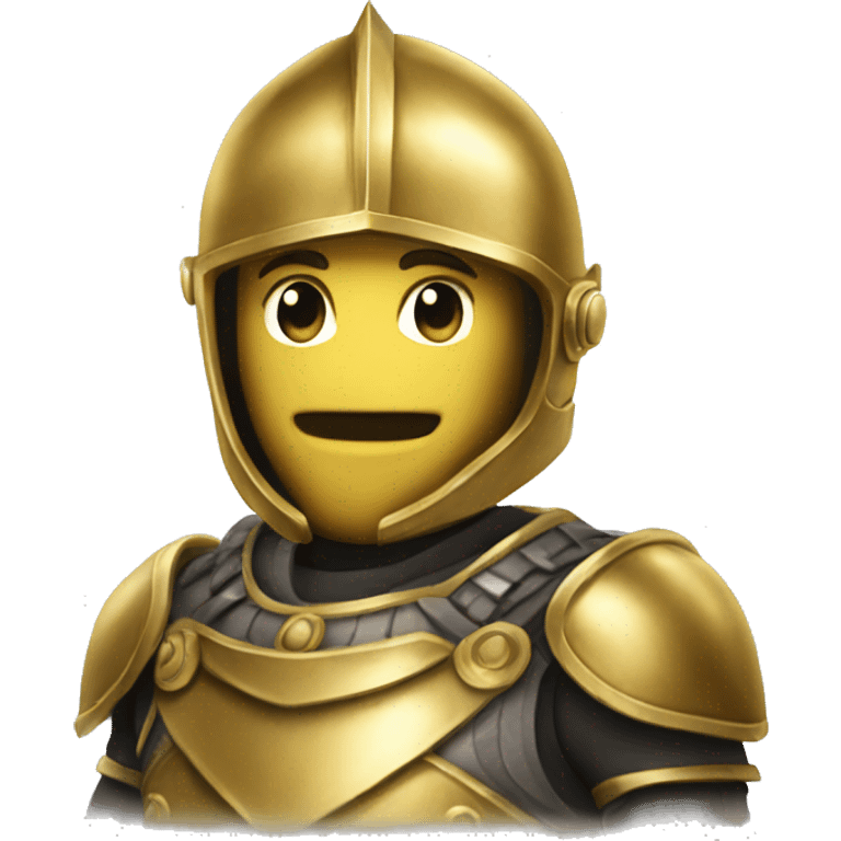 Gold armoured victor celebrating emoji