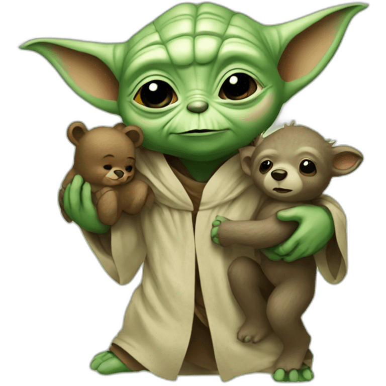 Yoda hold a bear emoji