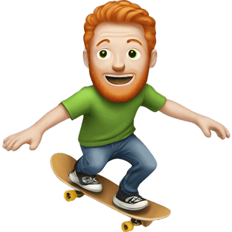 Ginger man on skateboard emoji