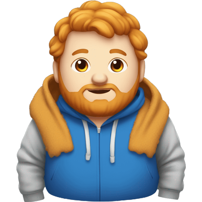 fat, ginger streamer named caseoh wearing a blue  full bodyhoodie emoji emoji