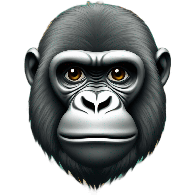 A gorilla wearing a zaza genetics bandanna with Paisley pattern around neck emoji