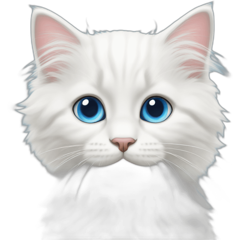 white british long hair kitten with blue eyes emoji