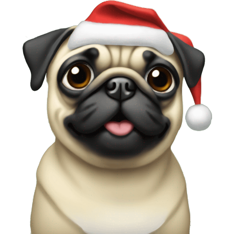 Christmas pug emoji