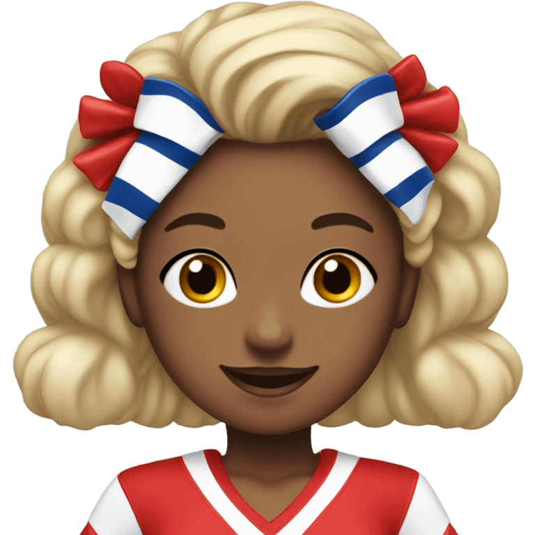 Red white and blue cheerleader emoji