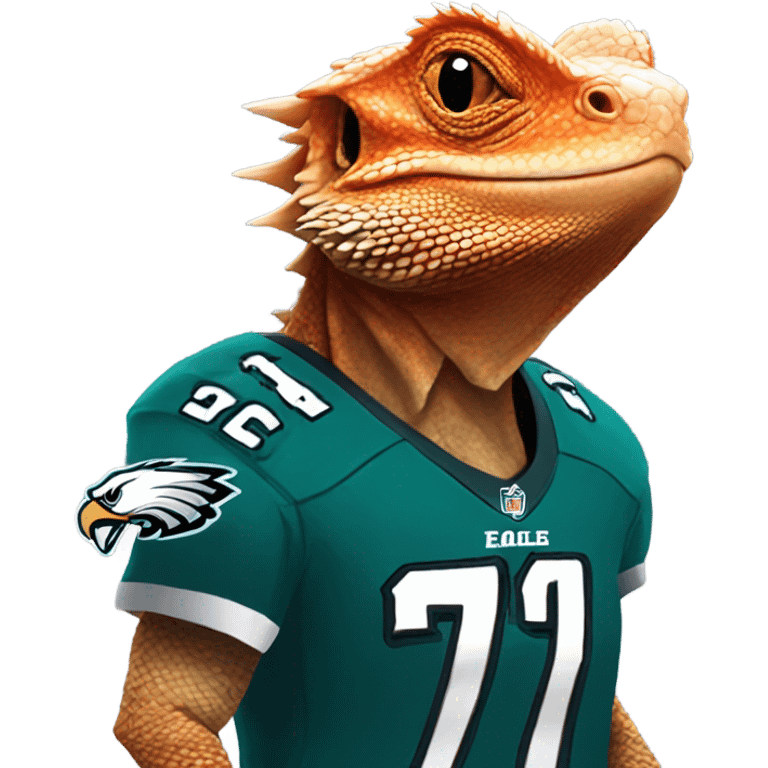 Red Bearded dragon in an eagles jersey emoji