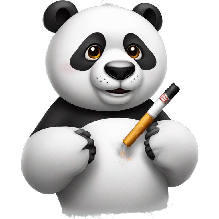 Panda with mustache holding cigarette  emoji