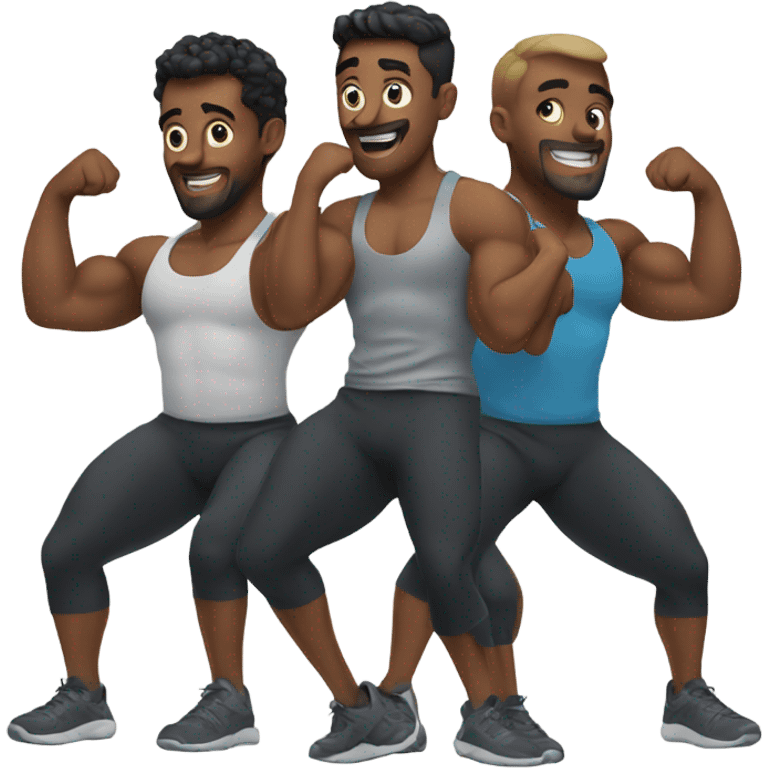 4 dudes working out  emoji