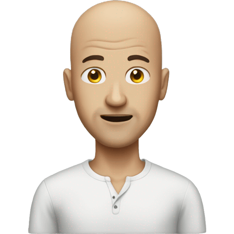 Scary bald man tall emoji