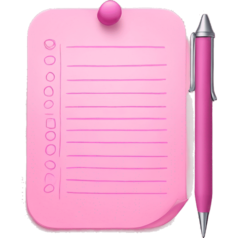 Light pink to do list with pen emoji