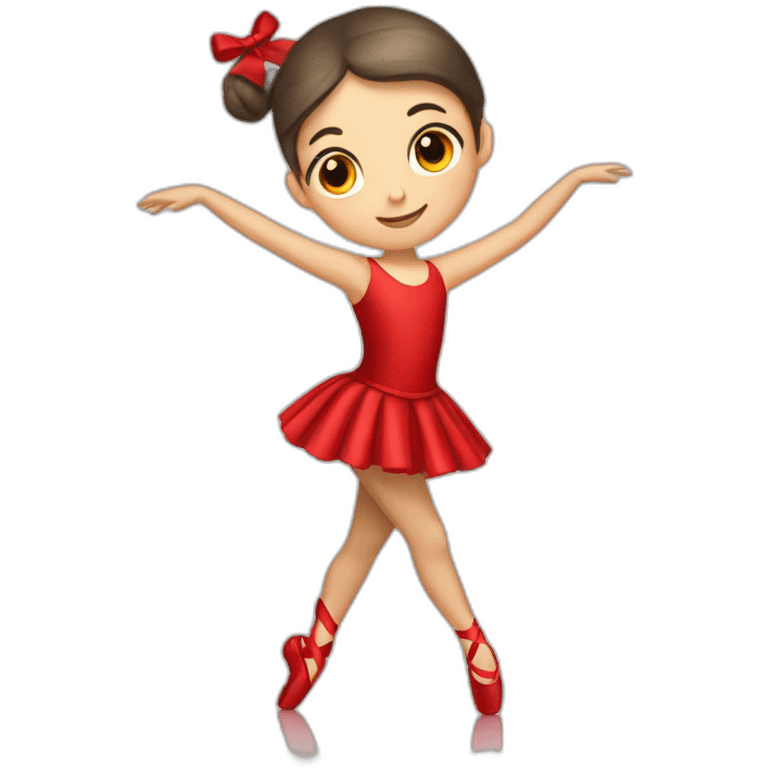 Girl in red ribbon point ballet shoes emoji