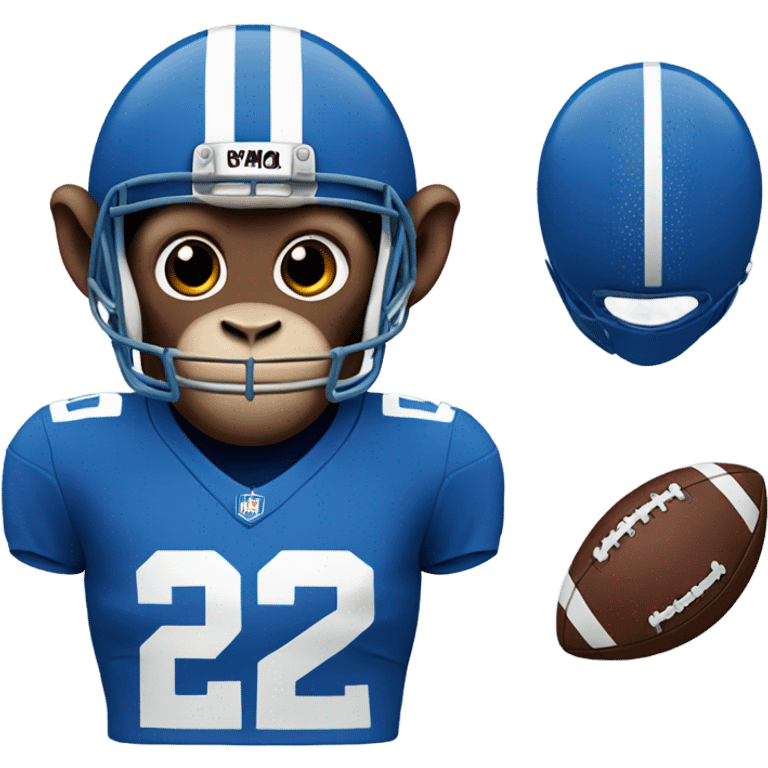 Monkey in blue football uniform  emoji