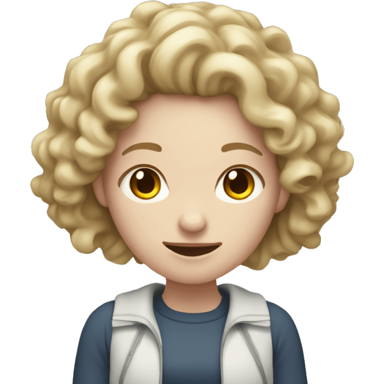 Pale skin female with curly hair having knee pain  emoji