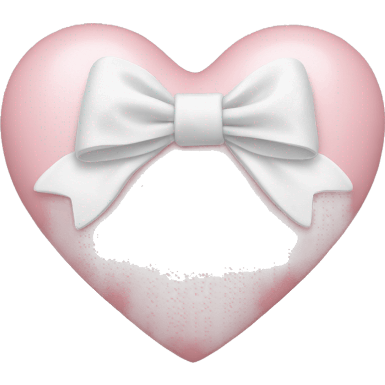 Pastel pink heart with white bow emoji