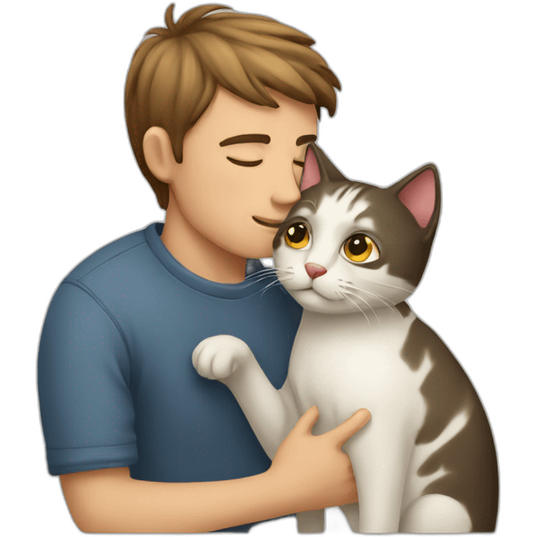 Man kissing the cat emoji