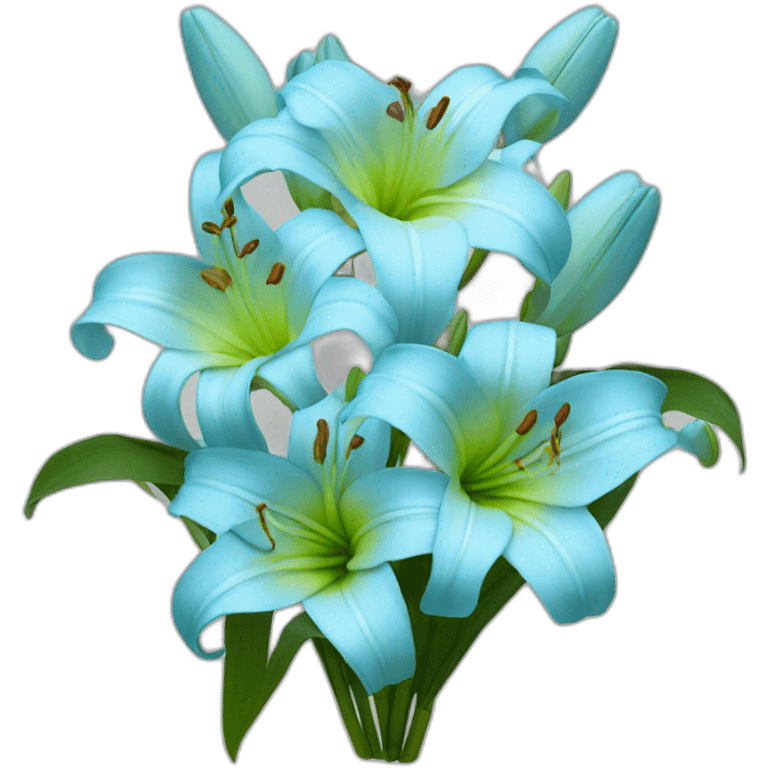 baby Blue bouquet Lily flowers emoji