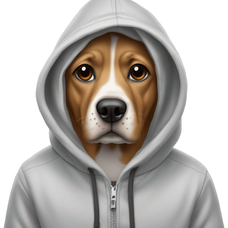 Dog wearing a hoddie  emoji