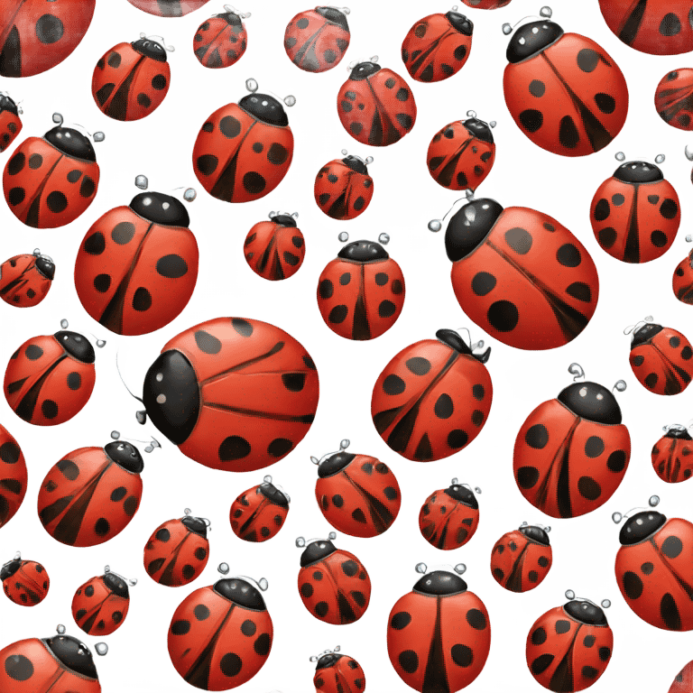 Ladybug with a happy face emoji