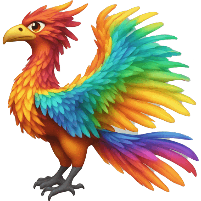 rainbow fire phoenix bird  emoji