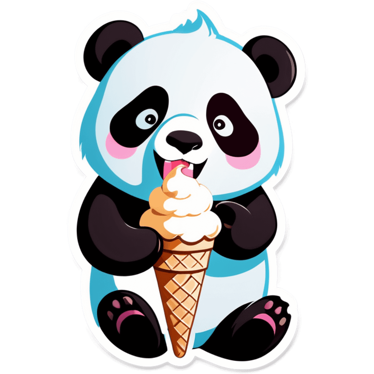 Panda eating ice cream emoji