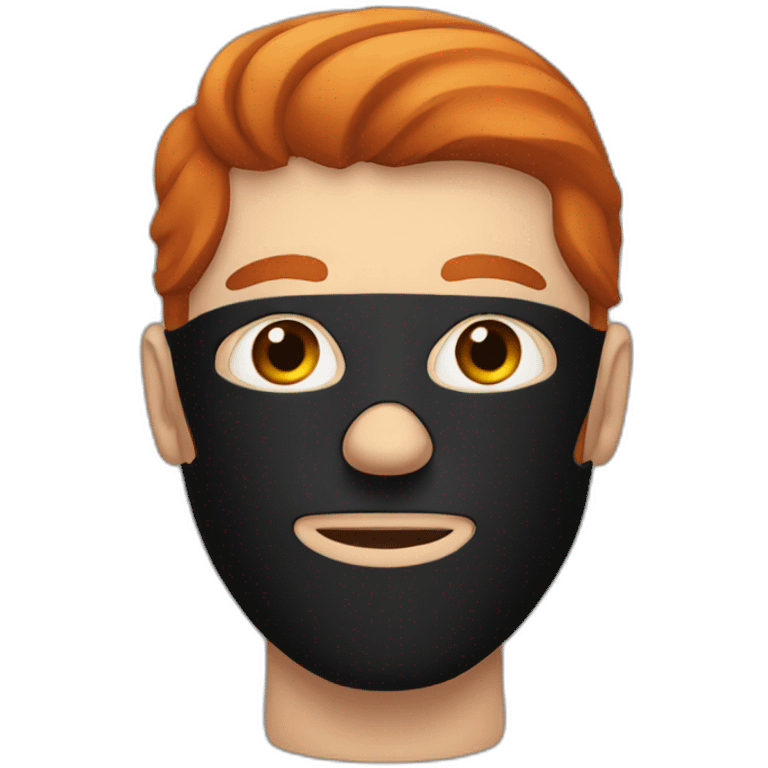 Red haired man wearing a black mask emoji