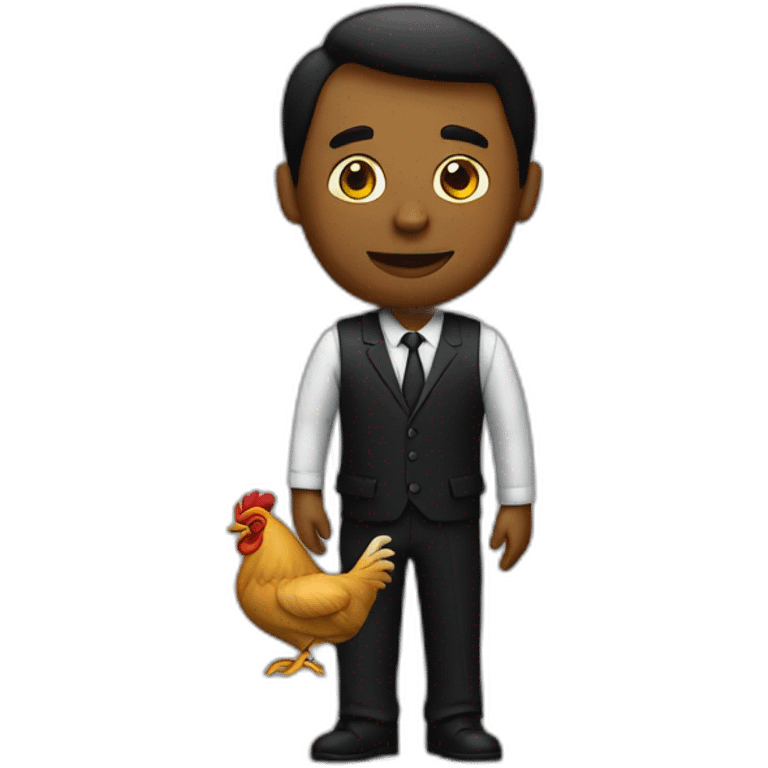 Un noir avec du poulet emoji