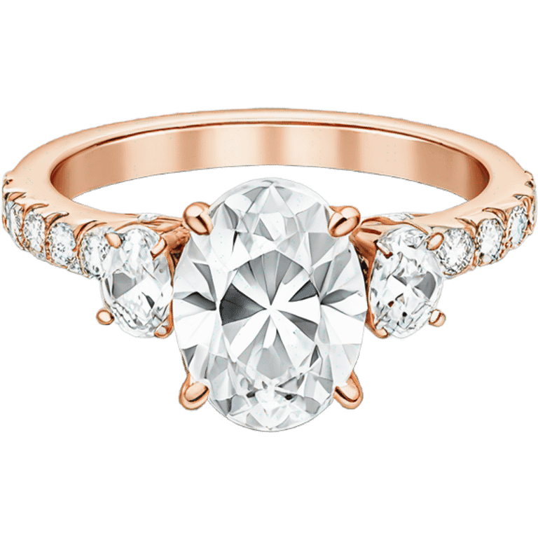 rose gold engagement ring with sparkly oval shaped diamond  emoji