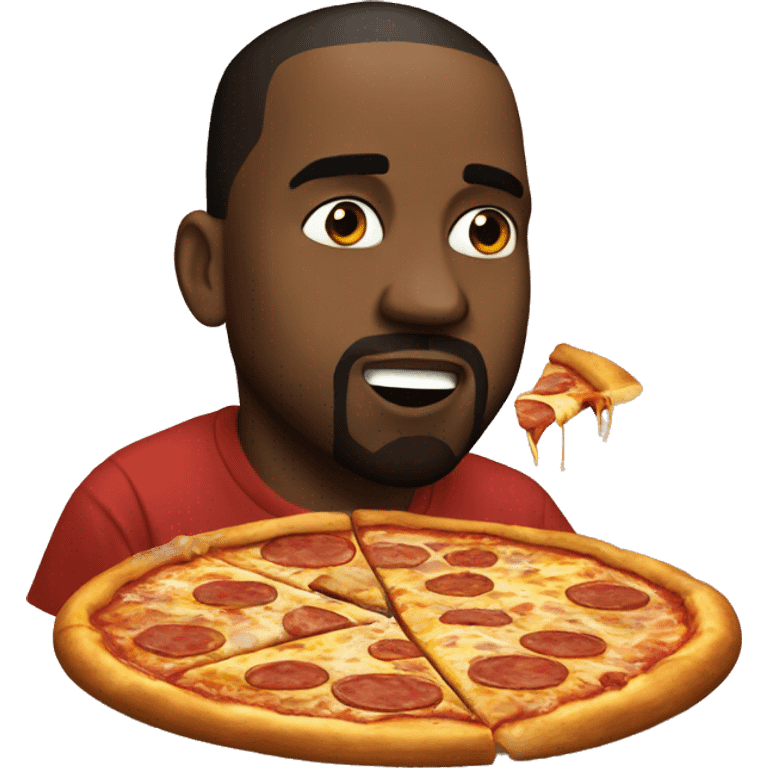 Kanye West eating pizza emoji