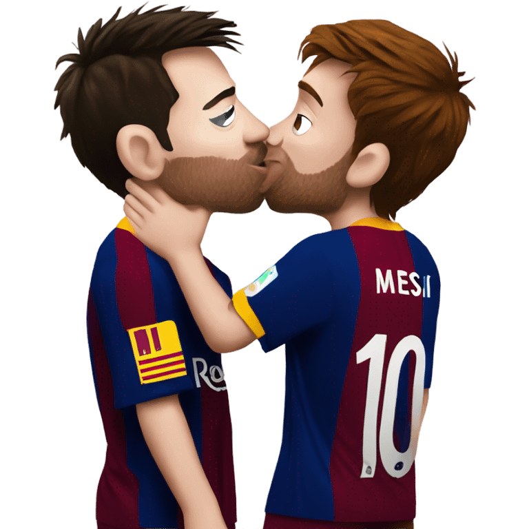 messi kissing ronald emoji