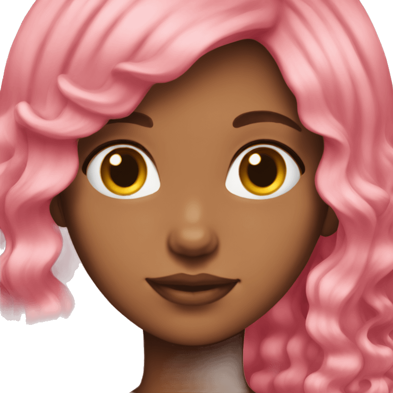 Pink hair wavy hair girl emoji