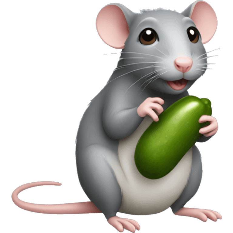 Rat holding a pickle emoji