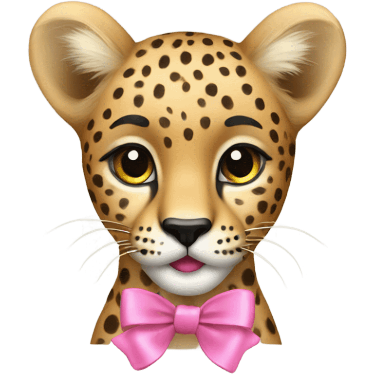 cheetah with pink bow emoji