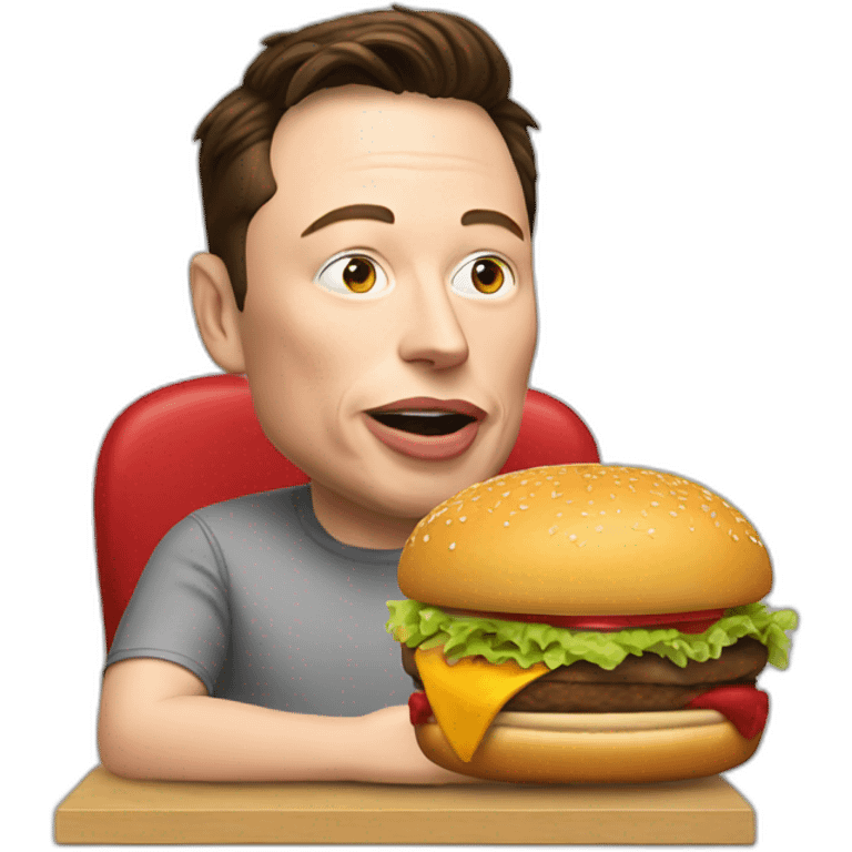 Elon musk eating a burger emoji