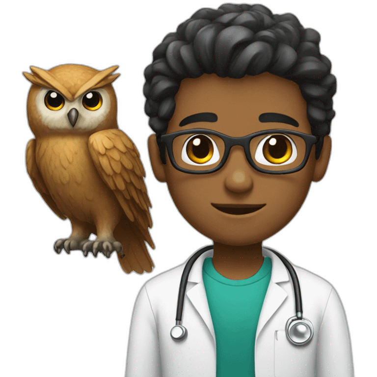 Boy-beard-doctor-with-owl emoji