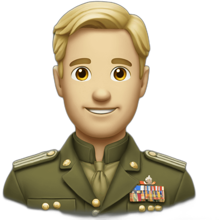 Homme blanc qui fait un salut militaire  emoji