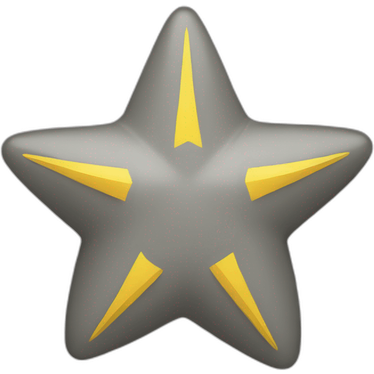 five-pointed star half yellow and half gray emoji