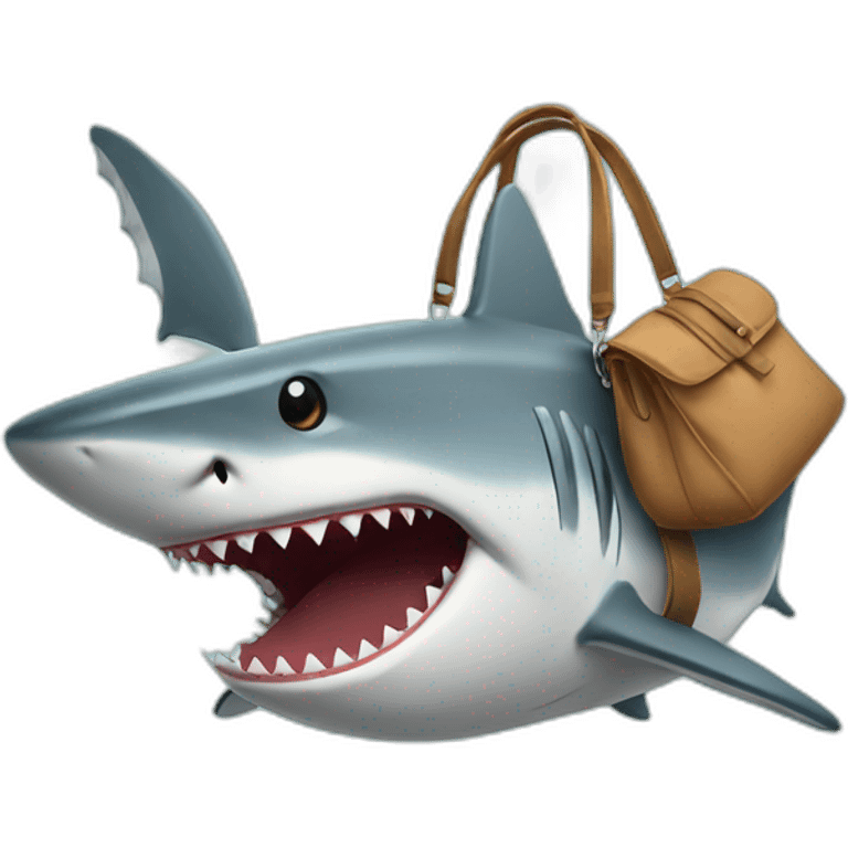 Shark with a bag emoji