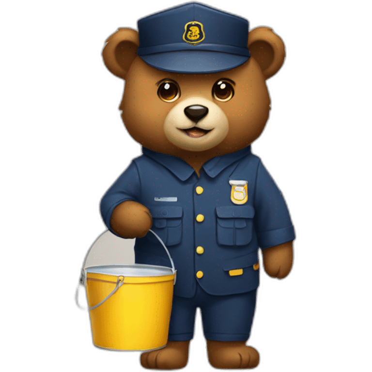 BEar with uniform and paint bucket emoji