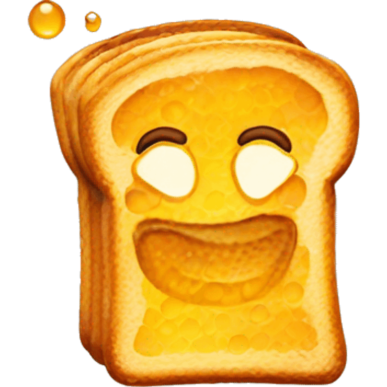 Toast with honey on it  emoji