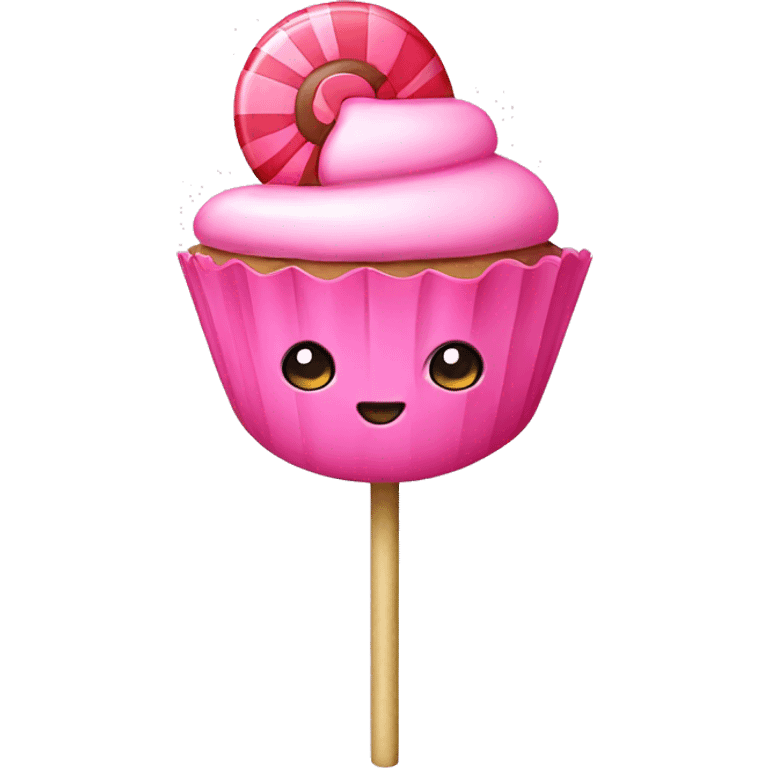 Pink lollipop and cupcake  emoji