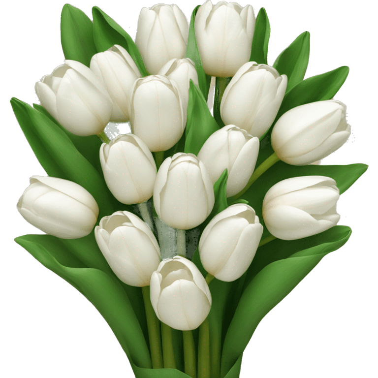 white tulip bouquet  emoji