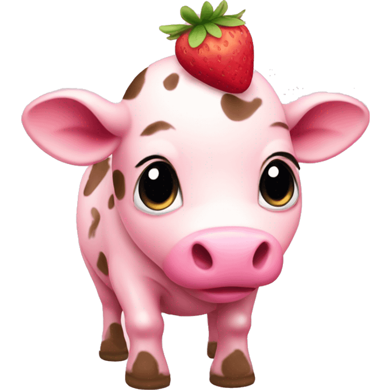 Baby Pink Strawberry Cow  emoji