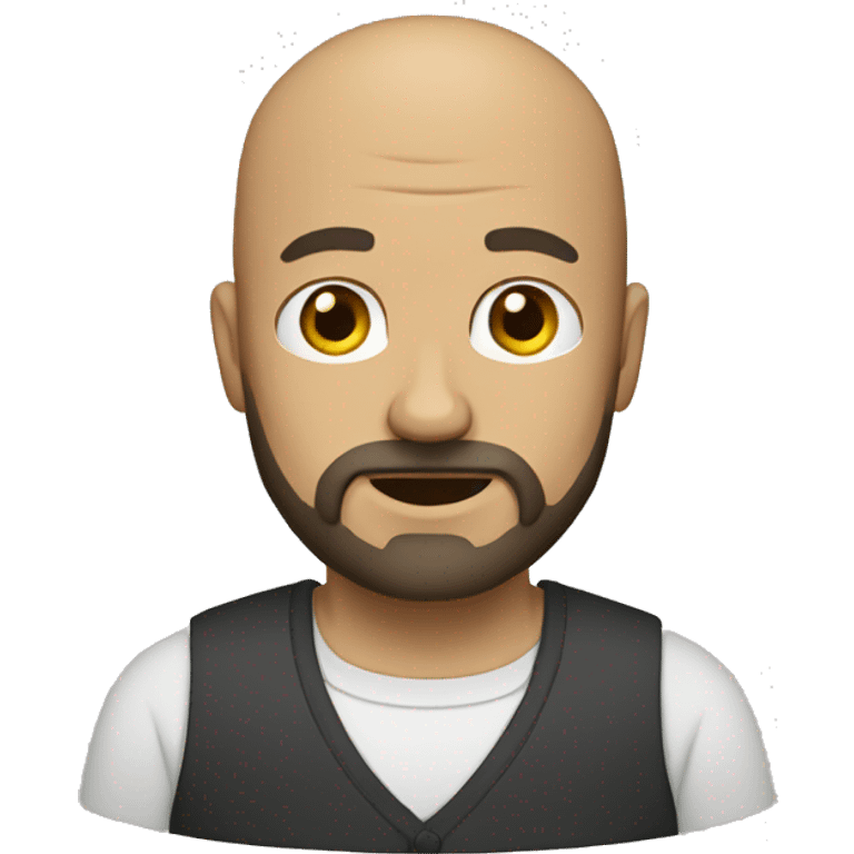 A middle-age man with a brown beard and a bald head emoji