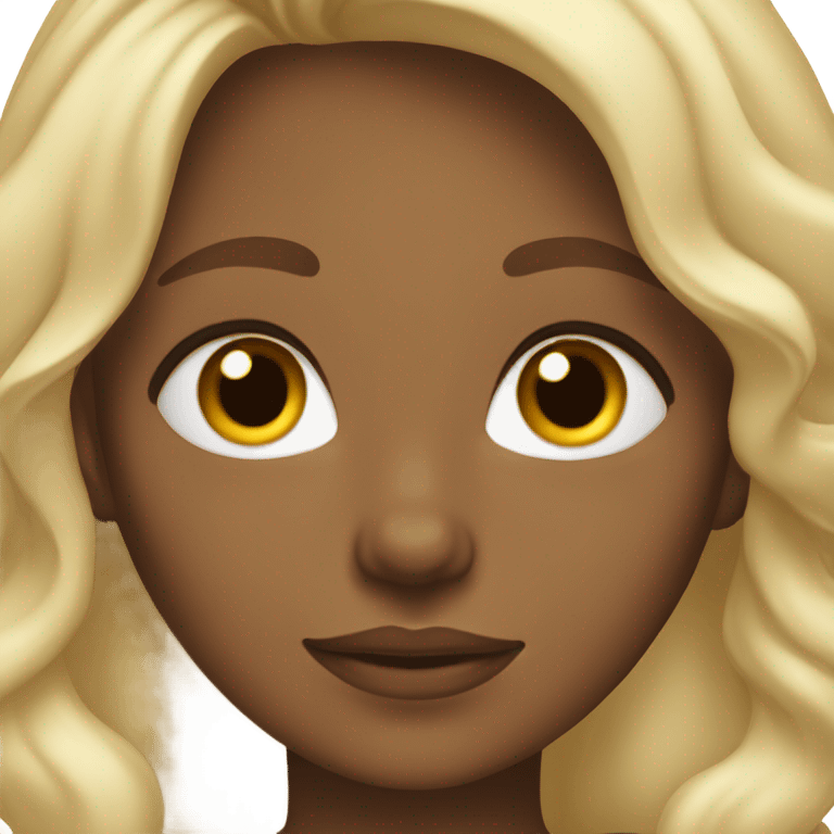 Blonde wavy hair girl and brown eyes  emoji