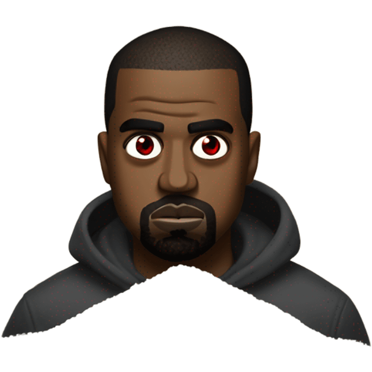 Kanye west with a pile of salt and red eyes emoji