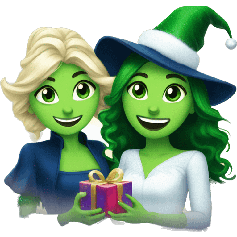 Elphaba & Glinda celebrating Christmas  emoji