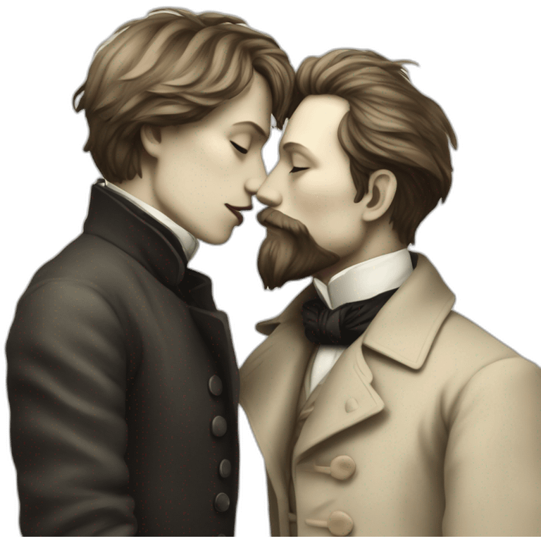 Rimbaud and verlaine kissing emoji