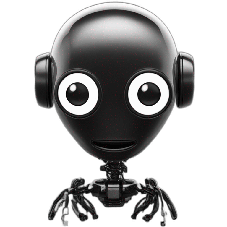 alien titanium ai Chatbot black and white with circuit leaf logo emoji