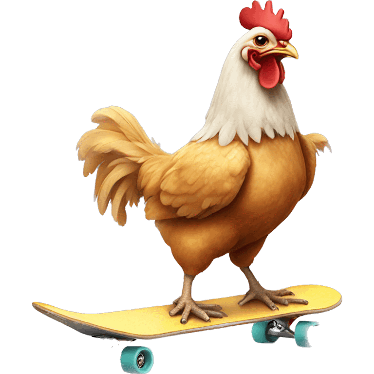 chicken riding a skateboard emoji