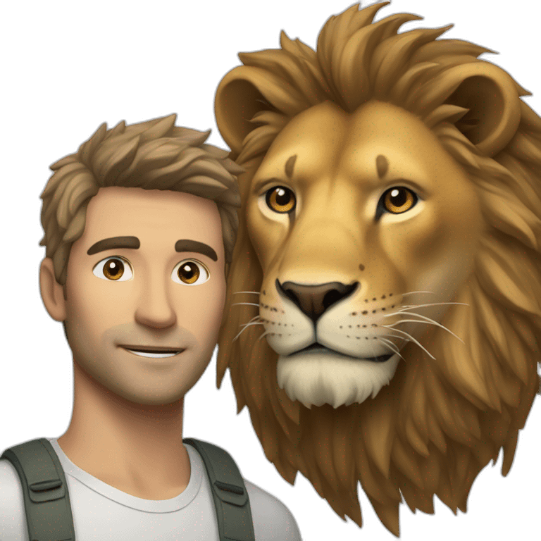 Un humain avec une tête de lion emoji