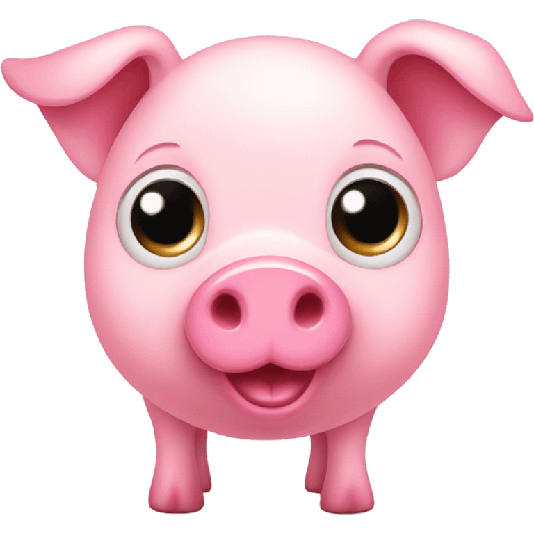 A little pink pig with big cute eyes  emoji